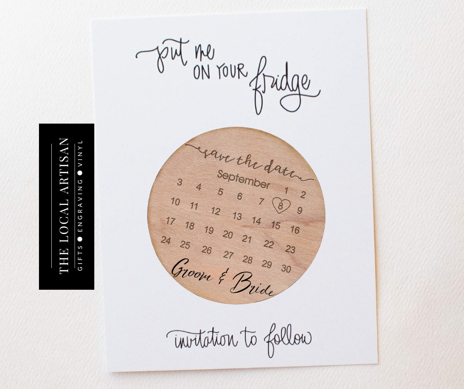 Wood Magnetic "Save the Dates"