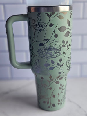 Floral Books 40 oz Tumbler