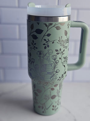 Floral Books 40 oz Tumbler