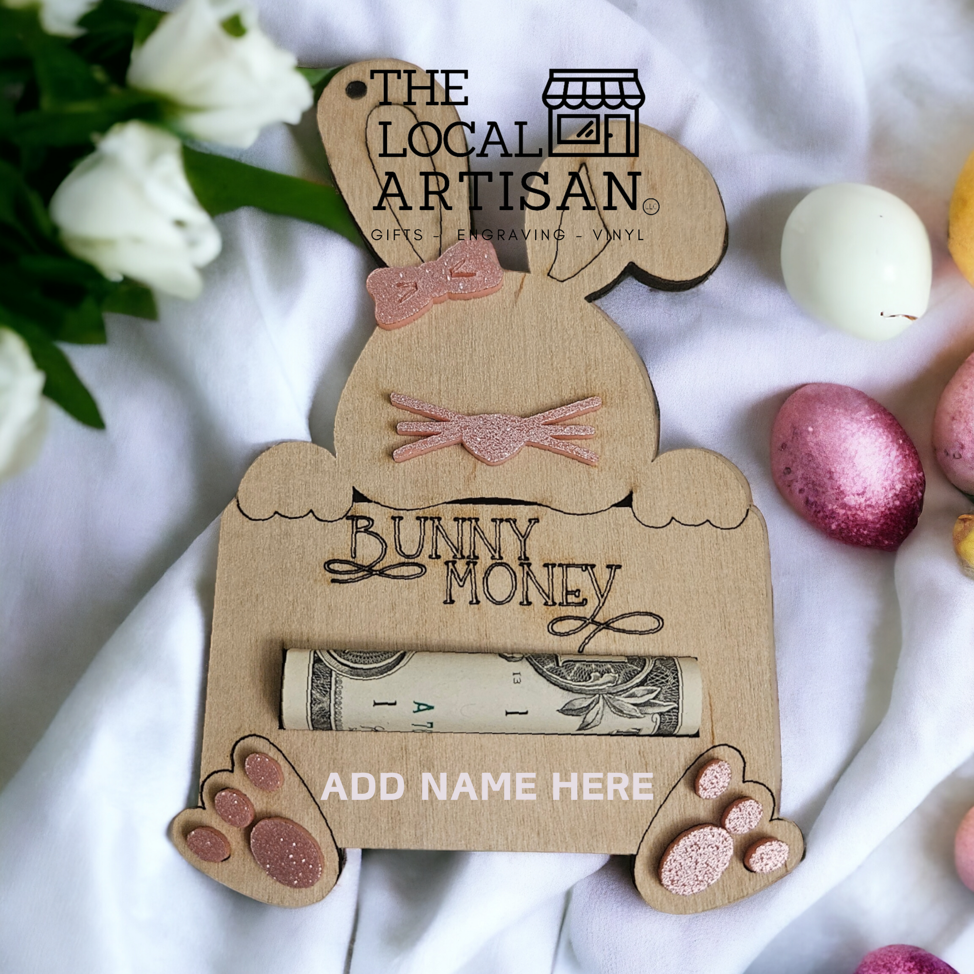 Bunny Money Wood Cuttout