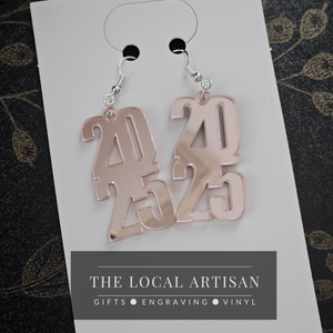 New Year 2025 Acrylic Earrings Sterling Silver Hardware