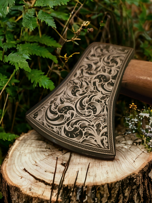 Scroll Engraved Hatchet/Axe